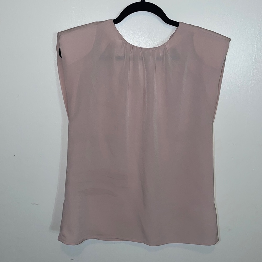Express Pink Blush Gathered Neck Padded Shoulder Gramercy Top Size S